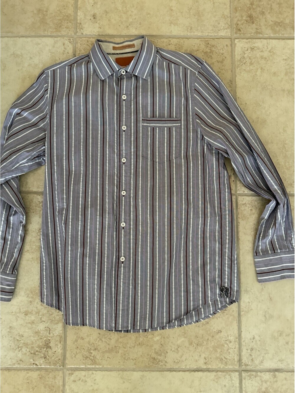 Tommy Bahama Purple White Maroon  Button Down Shirt Men’s Size Small